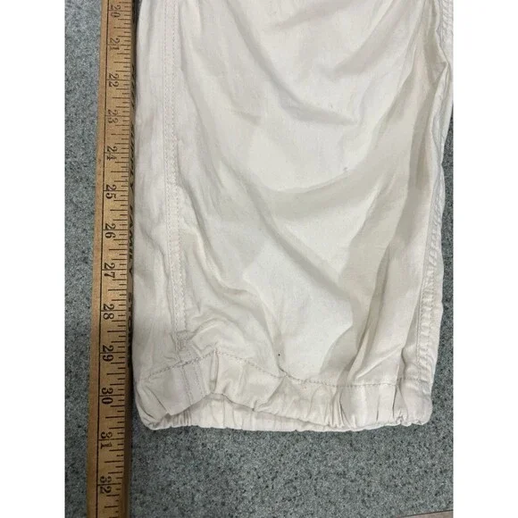 Hollister Adjustable Rise Parachute Baggy Utility Pants Cream Y2K Men XL NEW - Picture 6 of 13